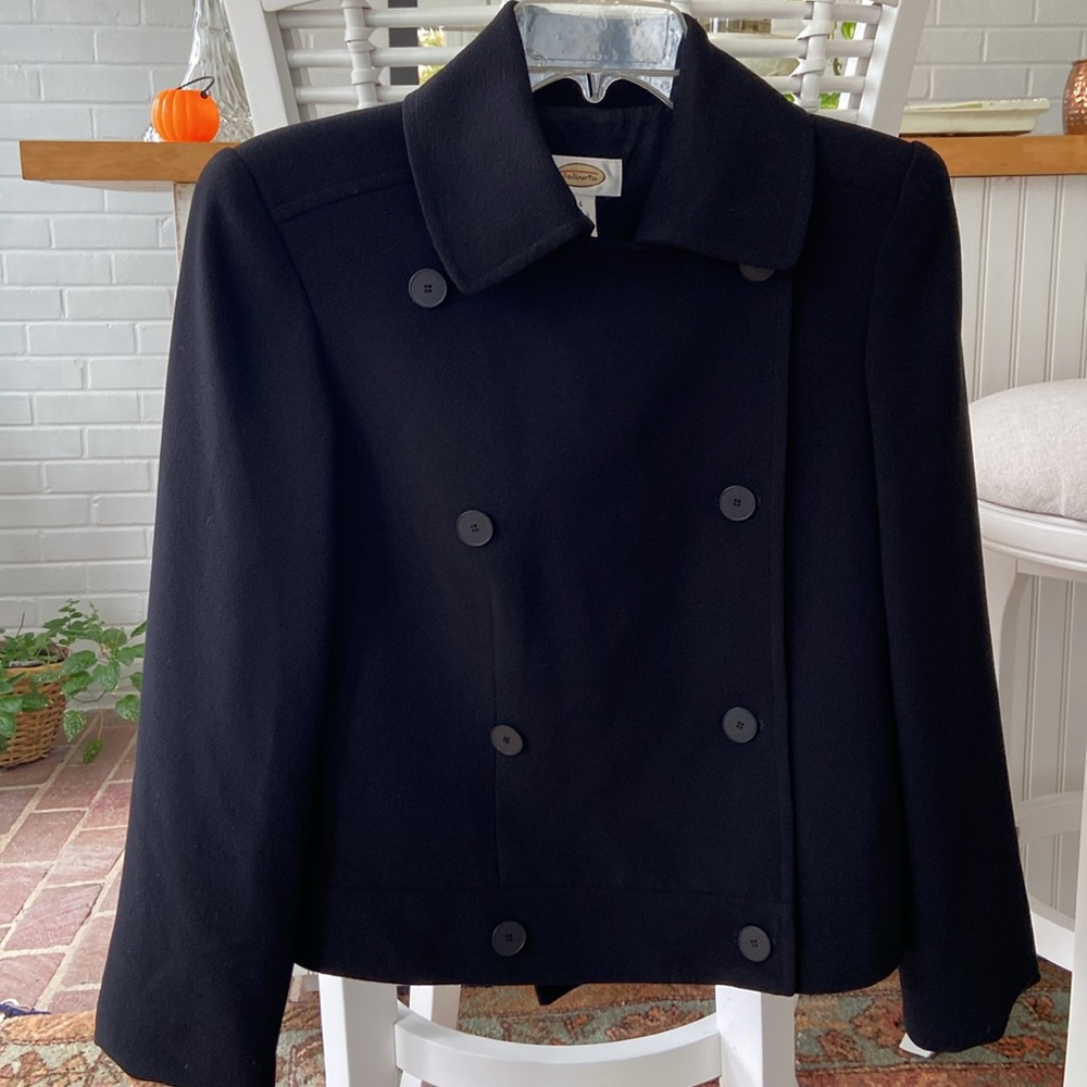 Talbot’s Black Double Breasted Light Lined Jacket